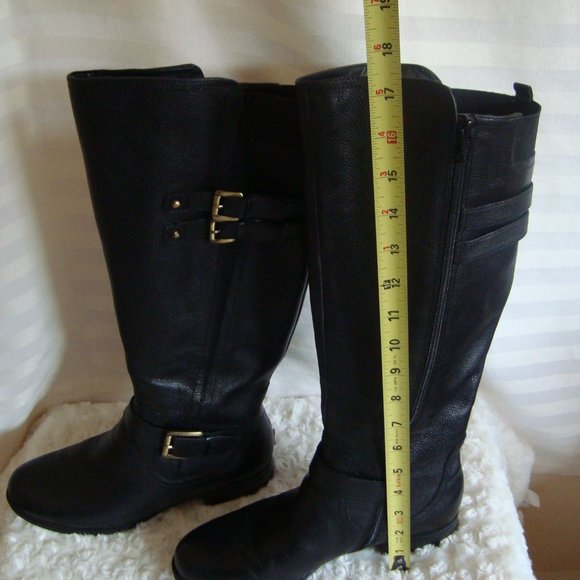 Naturalizer Jessie Tall Leather Buckle Riding Boots Womens Black. Size 8M - Picture 4 of 11